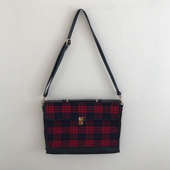 Vintage Plaid Crossbody Backpack - Picture 1 of 6